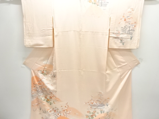 JAPANESE KIMONO / CHAYA TSUJI PATTERN EMBROIDERY HOMONGI